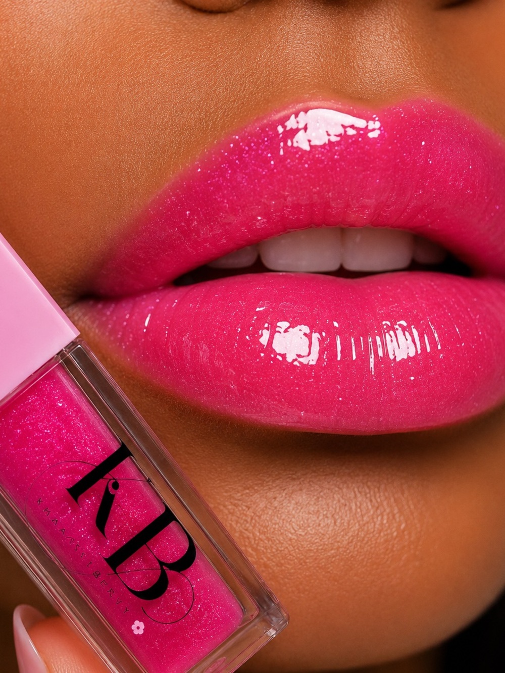 Hot Pink Glossy Lip Shine – Vibrant Pink Lip Gloss